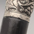 Circa 1900 British antique black shaft sterling silver rondelle handle walking stick 88cm